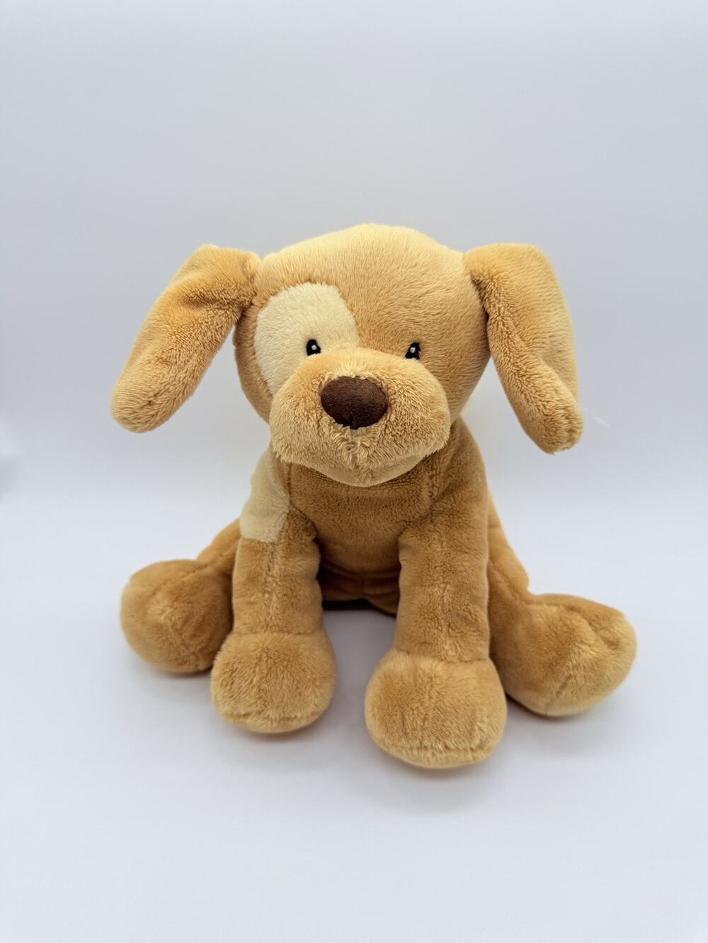 Baby Gund Spunky Tan Wind Up Musical Dog Patch Stuffed Animal Toy 9"